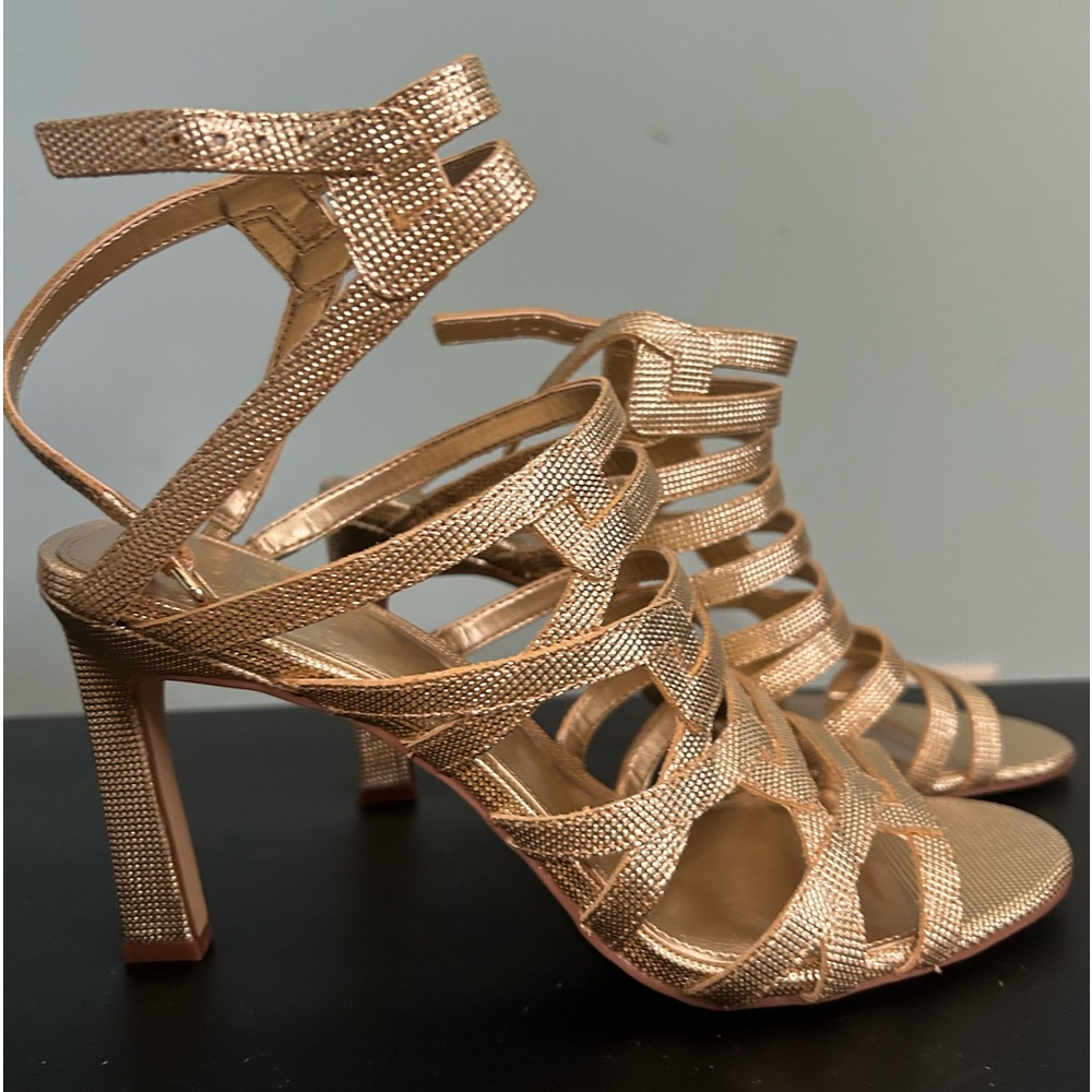 Gold healed sandals